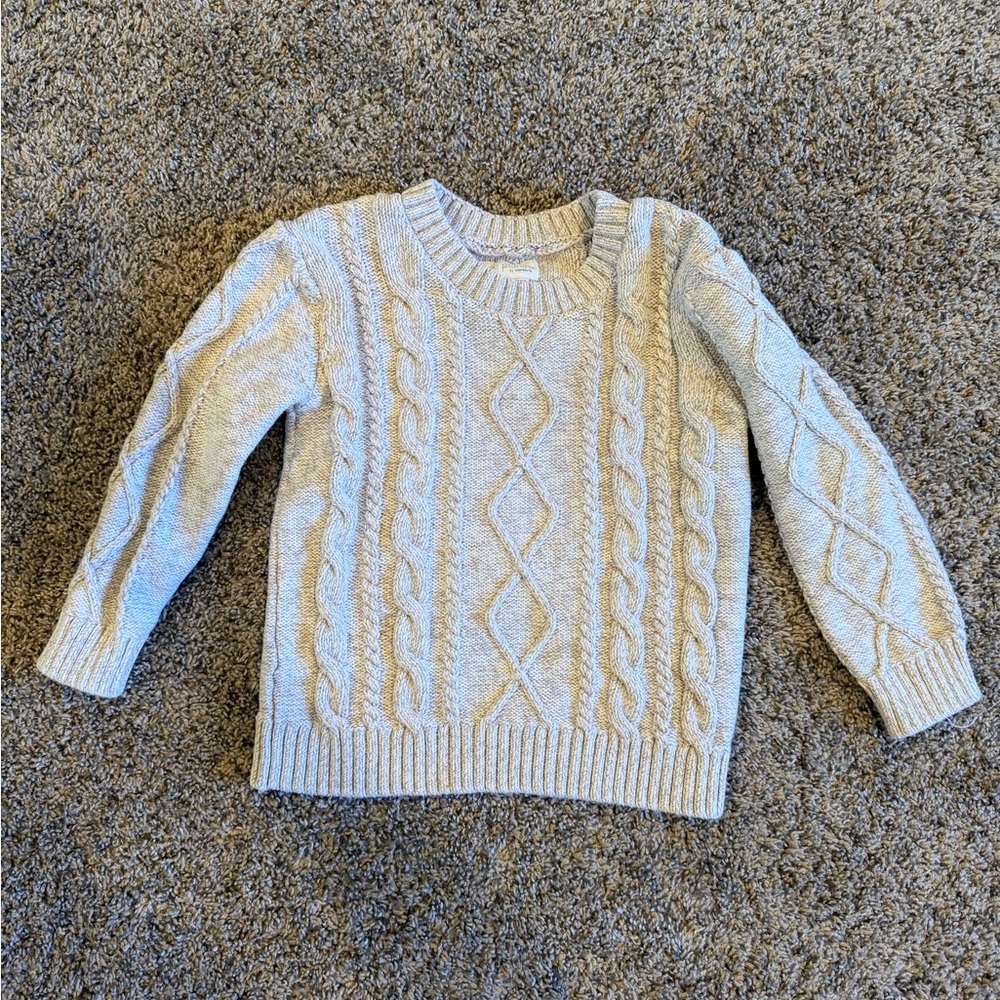 Cozy Cream Cable Knit Kids Sweater